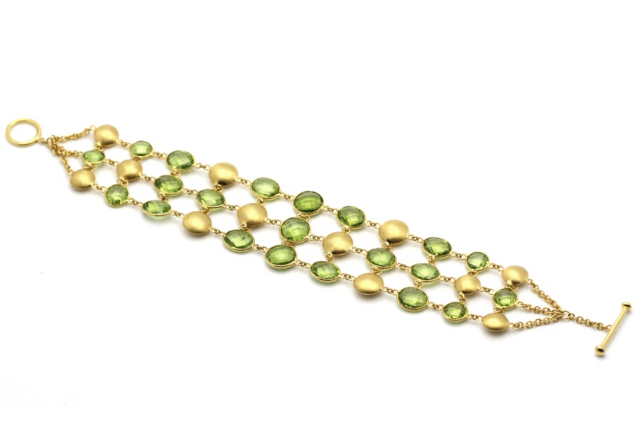 18K Yellow Gold Peridot Bracelet – Tresor Desire Collection