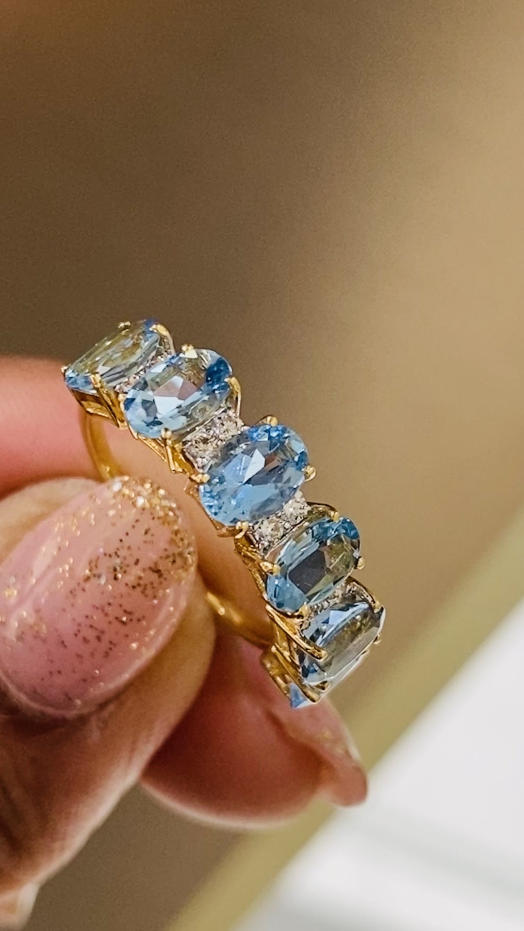 Gemstone & Diamond Ring In 18K Yellow Gold