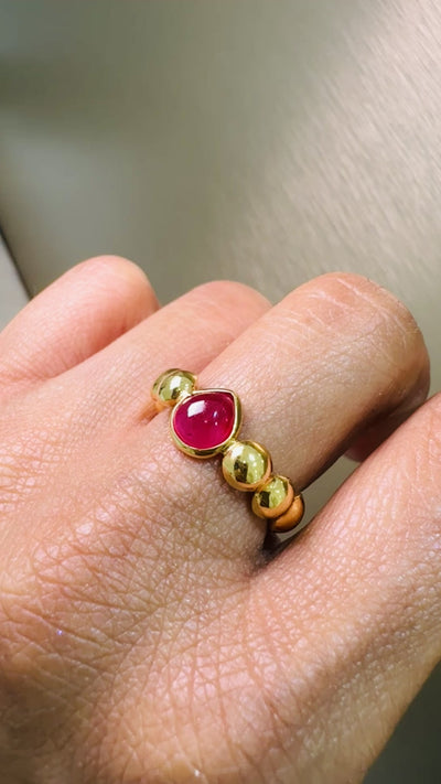 Ruby Round Ring In 18K Yellow Gold