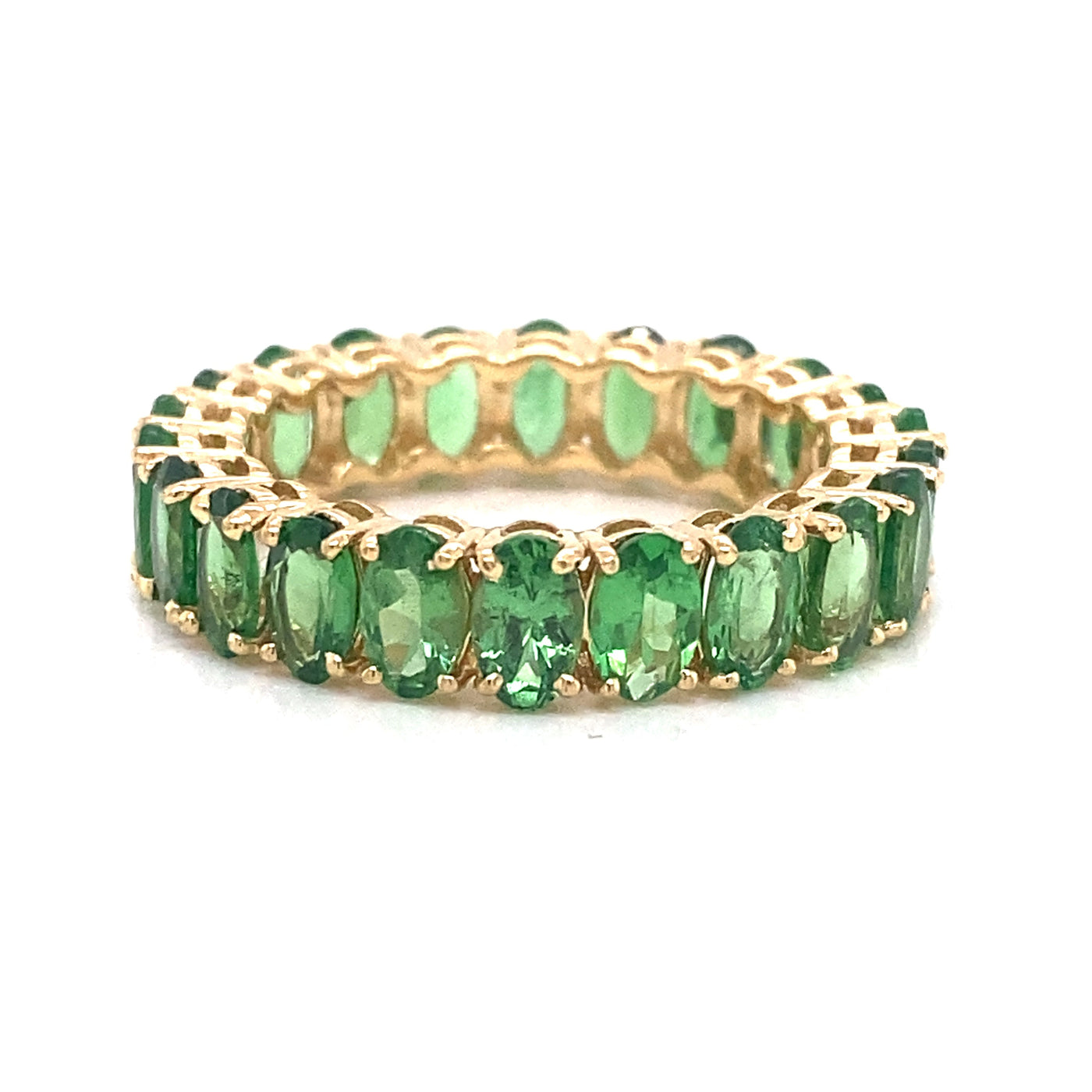 Green Tourmaline Oval Ring In 18K Yellow Gold