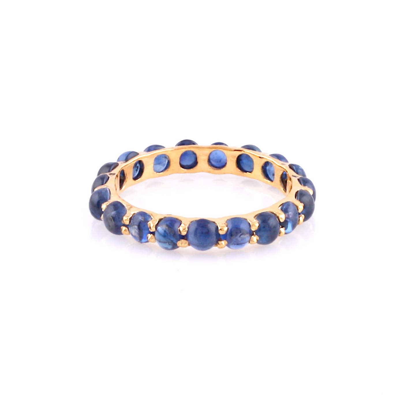 Blue Sapphire Round Ring In 18K Yellow Gold