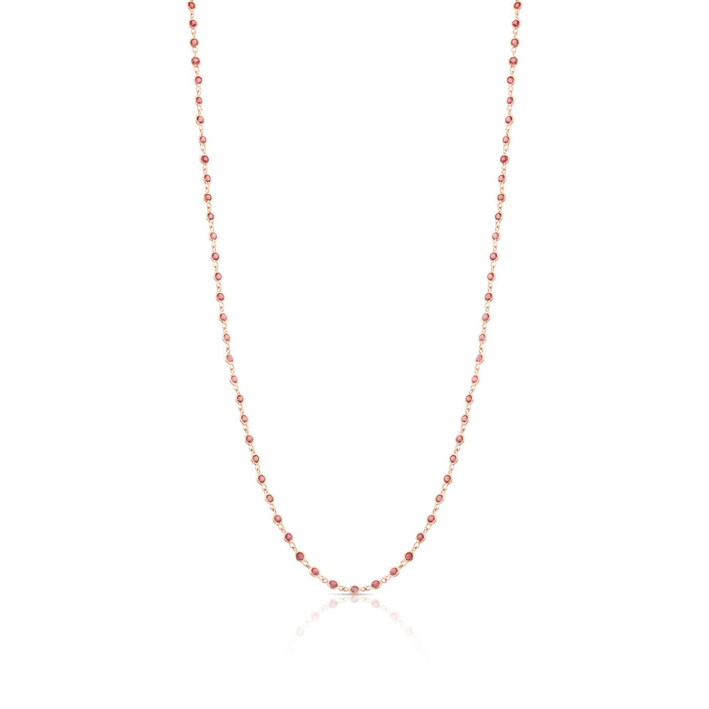 Pink Tourmaline Rd. Necklace In 18K Rose Gold