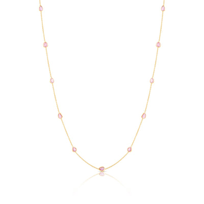 Pink Tourmaline Pear Shape Necklace 18K Yellow Gold, Pink Tourmaline, Pink Tourmaline, Gold, Gold Necklace