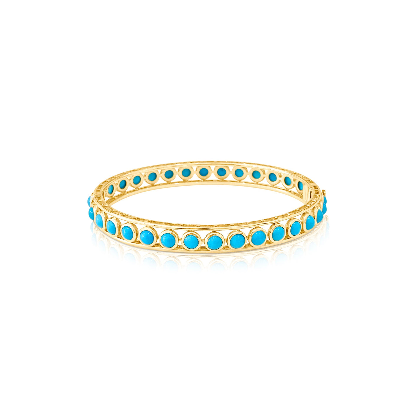 Turquoise Rd Bangle. Bracelet In 18K Yellow Gold