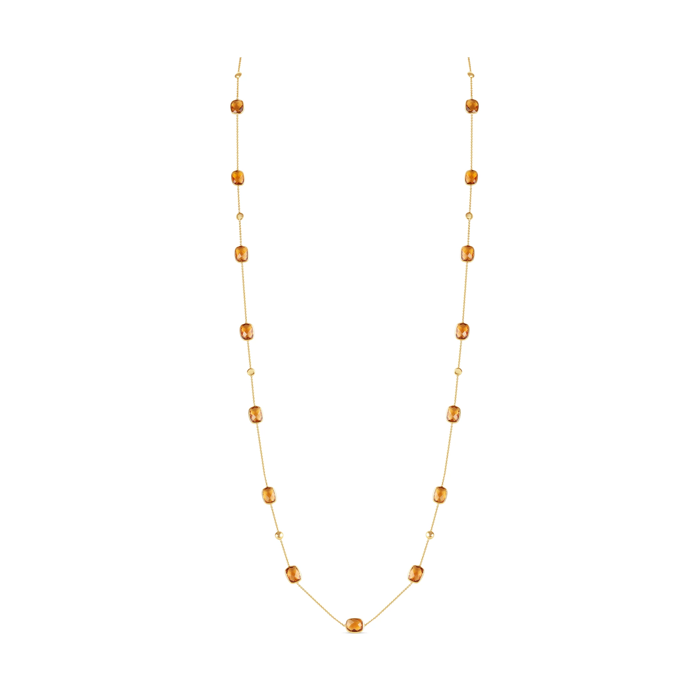 Citrine Necklace In 18K Yellow Gold