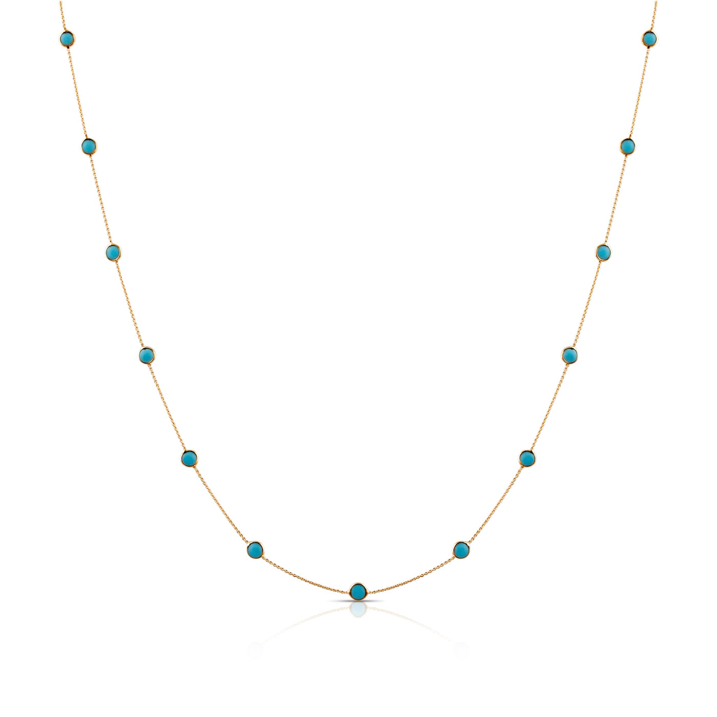 Turquoise Rd. Necklace In 18K Yellow Gold