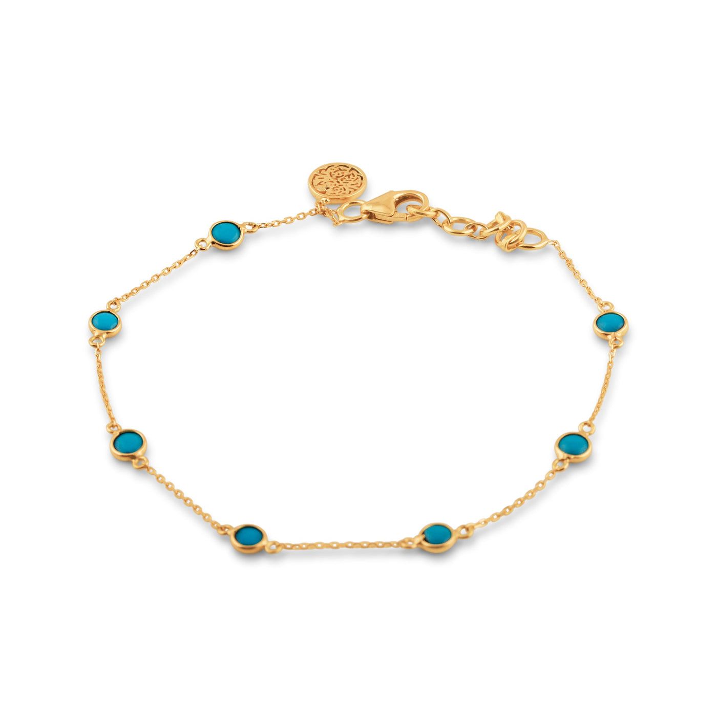 Turquoise Rd. Bracelet In 18K Yellow Gold