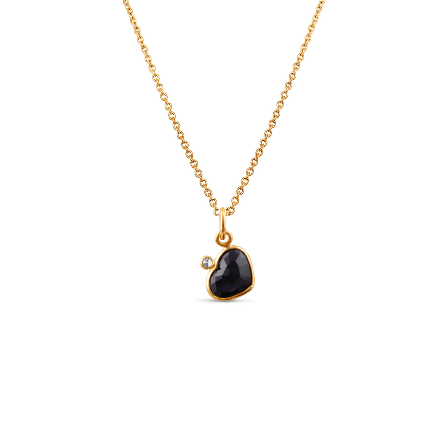 Black Spine H/S & Dimaond Pendant In 18K Yellow Gold
