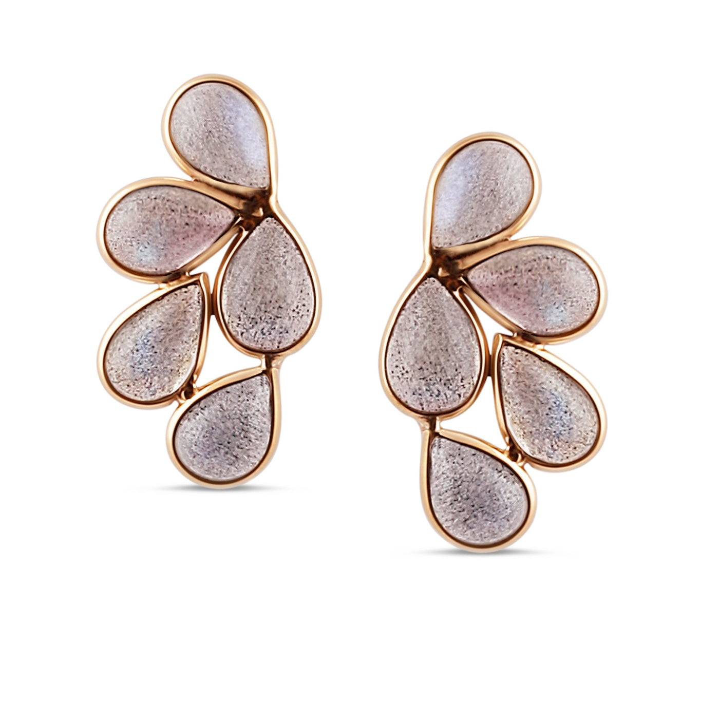 Gemstone Butterfly Stud Earrings in 18K Yellow Gold