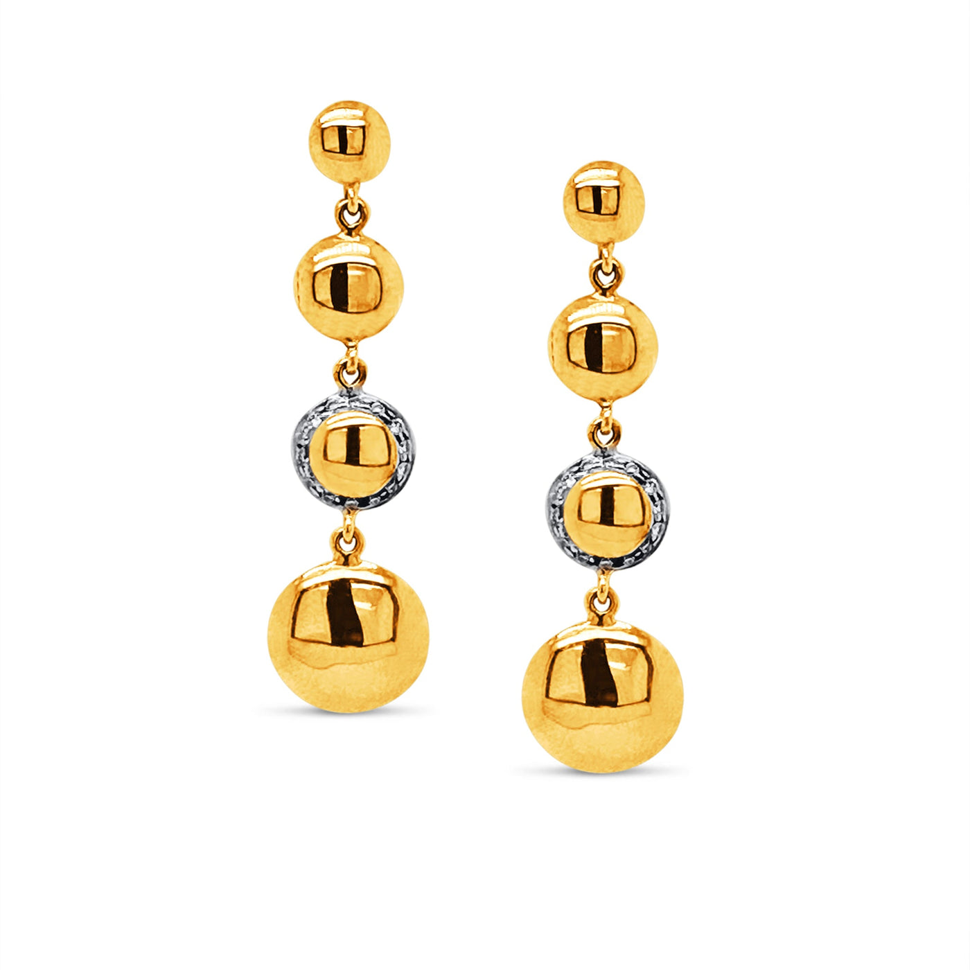 Lente 4 Tier Diamond  Earring In 18K Rose Gold & Yellow Gold