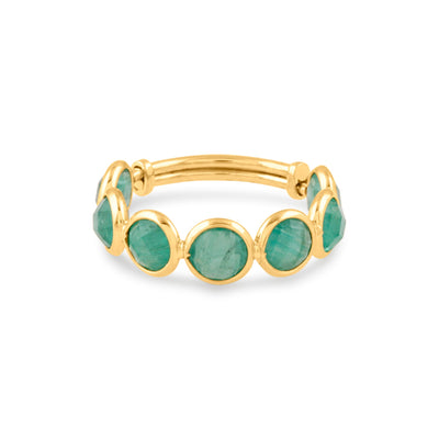 Emerald Round Ring In 18K Yellow Gold, Emerald, Ring, Gold, Gold Ring