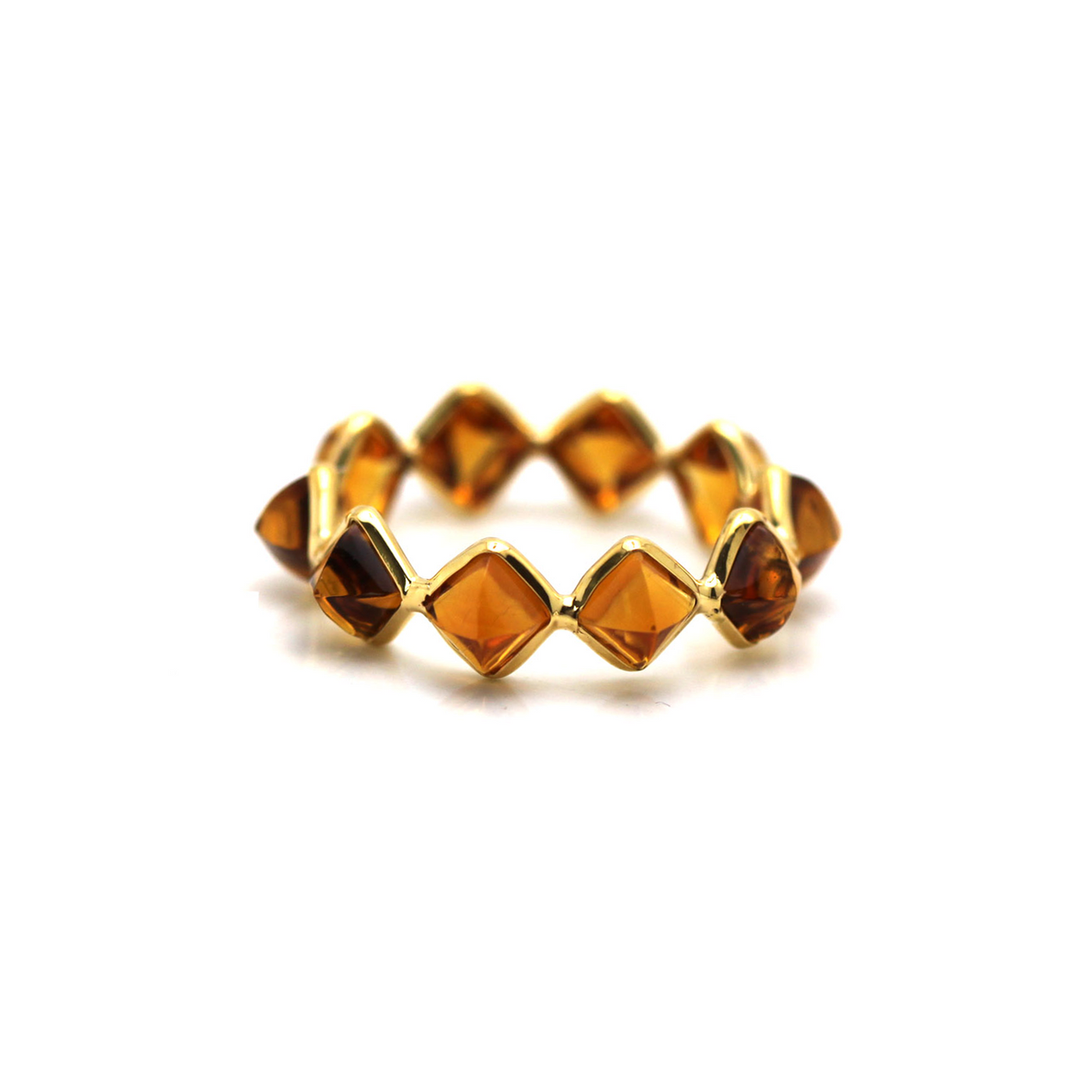 Citrine Sq. Ring In 18K Yellow Gold