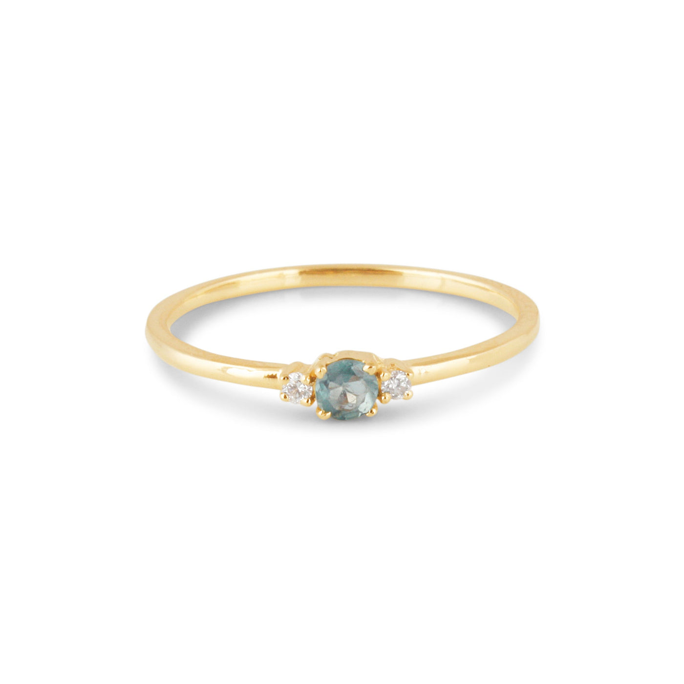 Alexandrite & Diamond Ring In 18K Yellow Gold