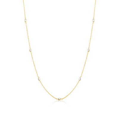 Diamond Marquise Necklace In 18K Yellow Gold, Diamond, Diamond Necklace, Gold, Gold Necklace