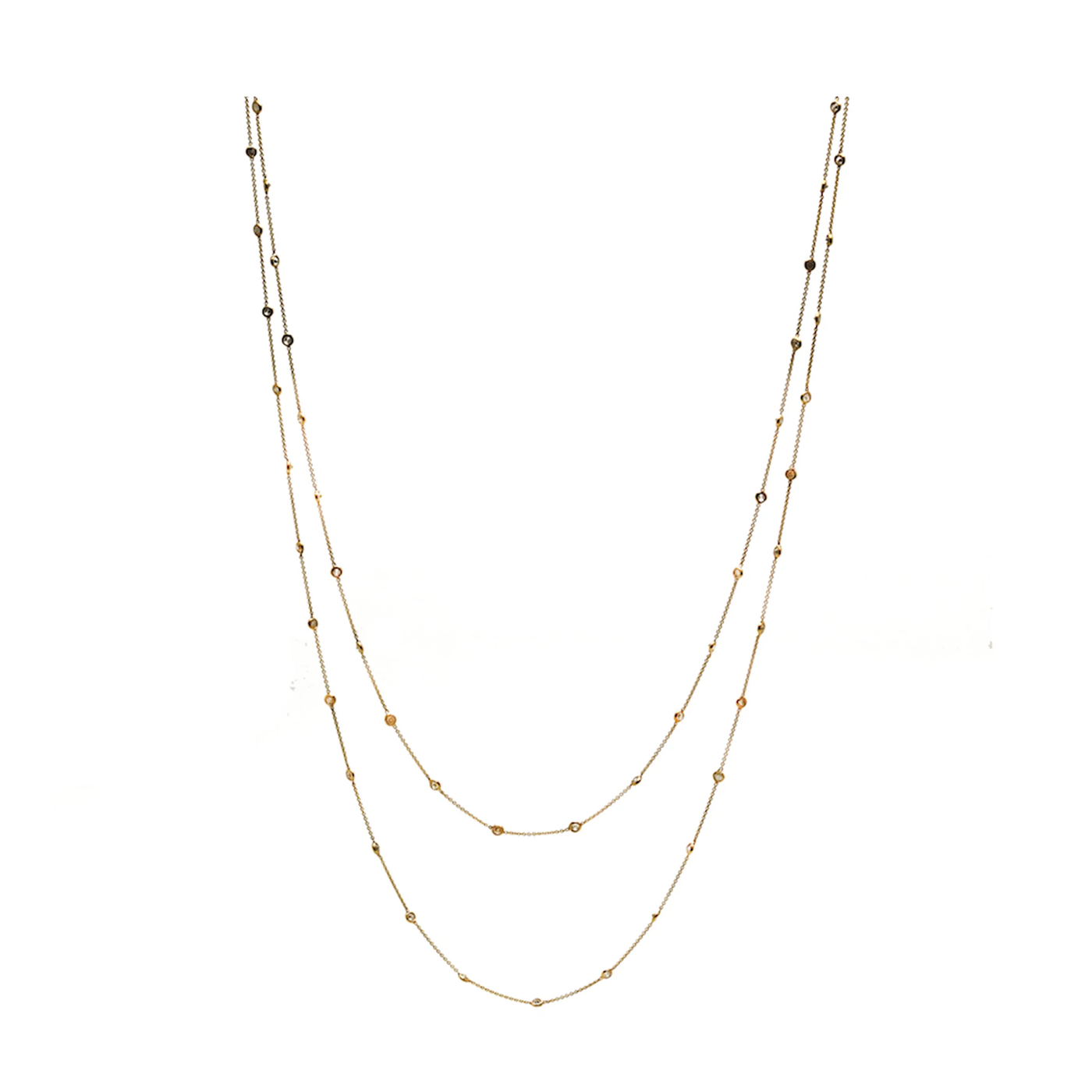 Yellow Diamonds Necklace In 18K Rose Gold
