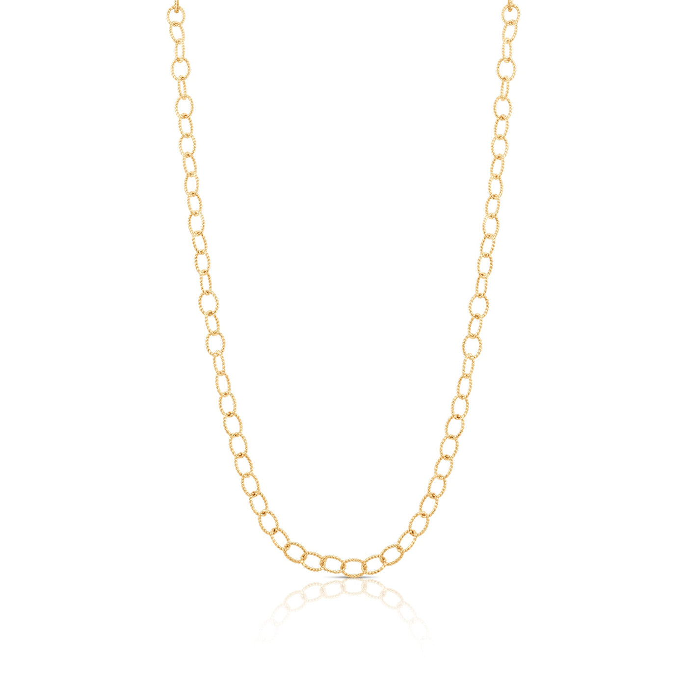 Twisted Wire Necklace In 18K Yellow Gold - 30", Gold, Necklace